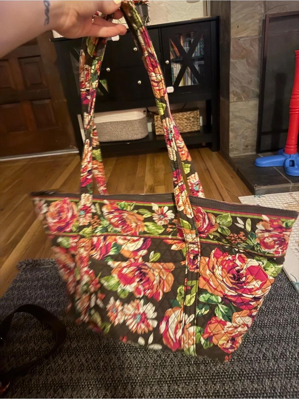 Vera Bradley Floral Quilted Bag Set in Brown, Pink & Green